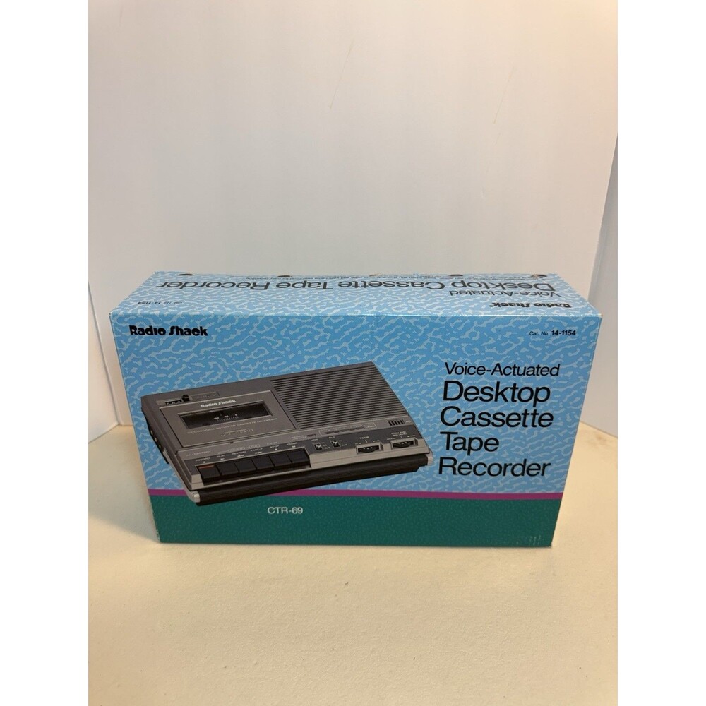 Radio Shack CTR-69 Cassette Recorder Model 14-1154 Voice Actuated With Box